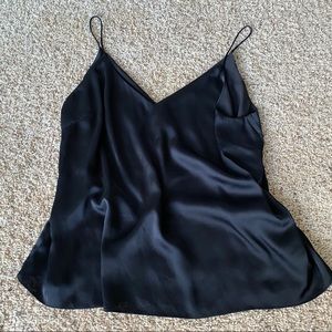 NWOT Black Satin Tank Top
